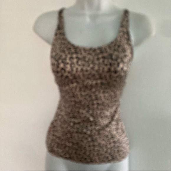 Ruby🎀 Ribbon Original Shaping Cami Camusoke Cheetah Print 32 Tan Black - Picture 2 of 5
